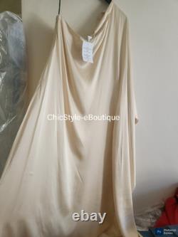 H&M Special Edition 2025 One-shoulder Cape-sleeve Dress Viscose Pale Yellow M