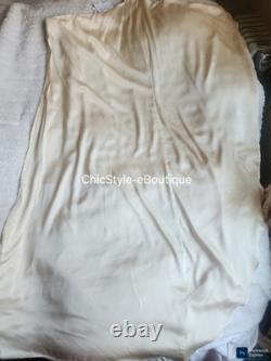 H&M Special Edition 2025 One-shoulder Cape-sleeve Dress Viscose Pale Yellow M