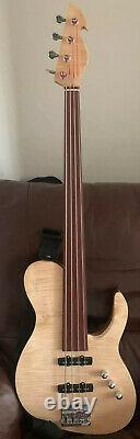 Handmade Fretless 4-string Single-cut Bass (Free Custom Artwork Design Options)