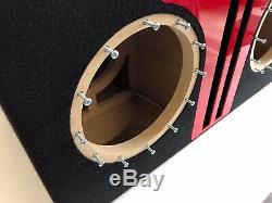 JL Audio 10W7 AE dual ported sub box SPECIAL EDITION with red plexi port trim