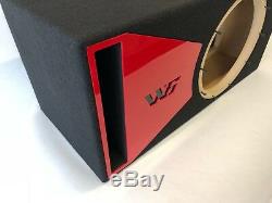 JL Audio 12W6v3 ported subwoofer box SPECIAL EDITION with red plexi port trim