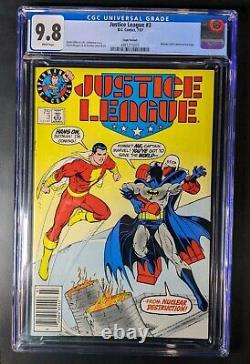 Justice League #3 (DC Comics 1987) Test Logo Variant, CGC 9.8, WHITE PAGES