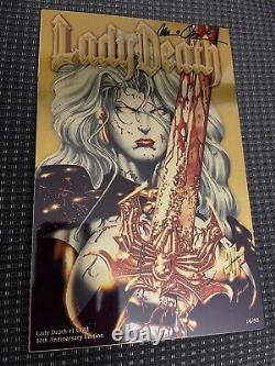 LADY DEATH #1 GOLD 20th ANNIVERSARY EDITION LTD 16/50 signed by BRIAN PULIDO