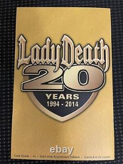 LADY DEATH #1 GOLD 20th ANNIVERSARY EDITION LTD 16/50 signed by BRIAN PULIDO