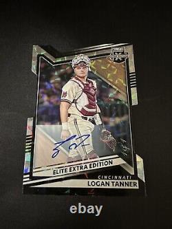 Logan Tanner 2022 Elite Extra Edition Black Die Cut Auto Rc #55 1/1 Reds Panini