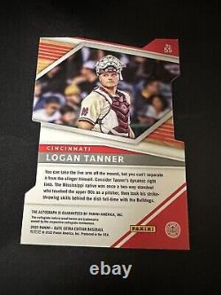 Logan Tanner 2022 Elite Extra Edition Black Die Cut Auto Rc #55 1/1 Reds Panini