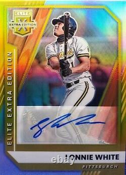 Lonnie White Jr 2021 Elite Extra Edition #8/10 Gold Optic Prizm Auto #64 Pirates