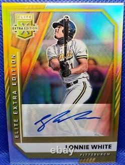 Lonnie White Jr 2021 Elite Extra Edition #8/10 Gold Optic Prizm Auto #64 Pirates