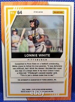 Lonnie White Jr 2021 Elite Extra Edition #8/10 Gold Optic Prizm Auto #64 Pirates