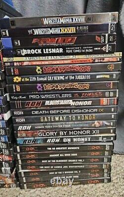 Lot of WWE/WWF DVDs + More. 96 Individual Titles. TNA. ROH. JCW. Royal Rumble