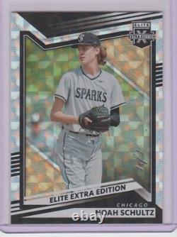 Noah Schultz 2022 Elite Extra Edition RC #26 Silver Diamond Parallel SSP #D 1/1