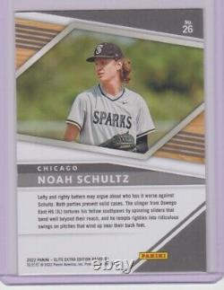 Noah Schultz 2022 Elite Extra Edition RC #26 Silver Diamond Parallel SSP #D 1/1