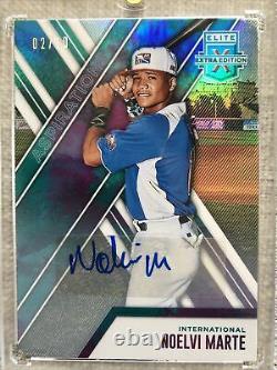 Noelvi Marte 02/10 1st Auto! 2017 Panini Elite Extra Edition Tie-Dye Autograph