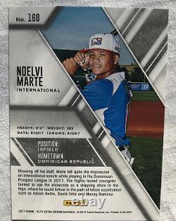 Noelvi Marte. /25 SSP 1st Card. 2017 Panini Elite Extra Edition Refractor