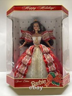 RARE 1997 Misprint Green Eyes Holiday Barbie Happy Holidays Gold Special Edition