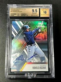 Ronald Acuna 2017 Panini Elite #31 Extra Edition Holofoil Auto Rookie Bgs 9.5 10