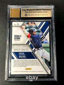 Ronald Acuna 2017 Panini Elite #31 Extra Edition Holofoil Auto Rookie Bgs 9.5 10