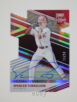 SPENCER TORKELSON 2020 ELITE EXTRA EDITION ON CARD AUTOGRAPH DIE CUT #ed 10/24