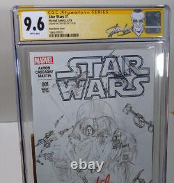 STAN LEE SIGNED Star Wars #1 CGC 9.6 NM+ 3/15 Ross Sketch Cover 001 Variant