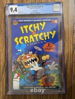 Simpsons Comics #1 BARTCODE Edition CGC 9.4 1993 Itchy & Scratchy Rare HTF