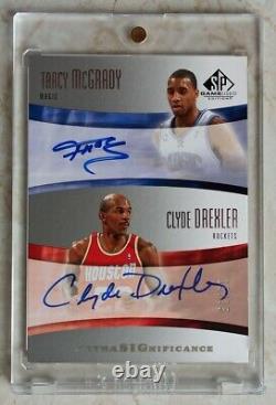 Sp Game Used Edition 2004-05 Extra Significance Tracy Mcgrady Clyde Drexler Auto