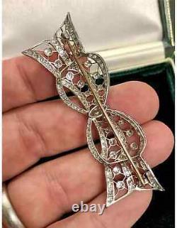 Special Edition Antique Design with White Single Cut Moissanite Shiny Brooch