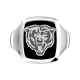 Special Edition Chicago Bears With Single Cut White Moissanite Men's Ring In 925