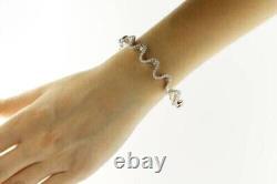 Special Edition Simple Design with Single Cut White Stone Wave Bangle Bacelet
