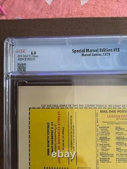 Special Marvel Edition #15 CGC 6.0 1st Appearance Shang-Chi Master Kung Fu