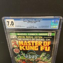 Special Marvel Edition #15 CGC 7.0 FN/VF OW-W 1st Appearance of Shang-Chi 1973