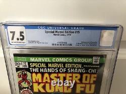 Special Marvel Edition #15 CGC 7.5 1st Appearance of Shang-Chi, Marvel 1973