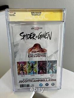 Spider-Gwen 24 -Signed By J. Scott Campbell Cover A 1st Gwenom CGC SS Gwenom 9.8