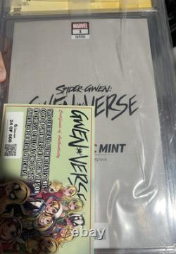 Spider-Gwen Gwen-Verse # 1 CGC 9.8 SS Virgin Signed & Sketched Zullo LE 600