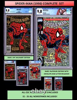 Spider-Man #1 25 CGC 9.8 WP NEWSSTAND (S) SET OF 31 BOOKS PLATINUM & GOLD