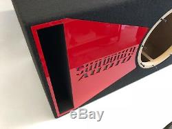 Sundown Audio X 12 v. 2 ported sub box SPECIAL EDITION with red plexi port trim