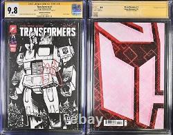 TRANSFORMERS #1 CGC 9.8 Skybound B&W SIGNED ASHCAN PANEL VARIANT SDCC