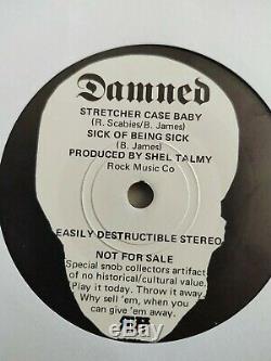 The Damned 7 Inch Stretcher Case Baby/sick Of Being Sick Mint Vinyl Punk Rock