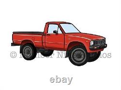 Toyota Hilux Colour Print Artwork Illustration, limited/rare, signed by artist