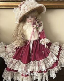 Unique Rustie Sitting Porcelain Doll #1 By Bobbi V. Anguish, 1989, 27 in