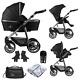 Venicci Pram Special Silver Edition 3 In 1 Travel Baby Pushchair System Black