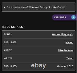 Werewolf by Night #1 2020 CGC 9.8 NM 1st App Of New Werewolf by Night! Show Soon