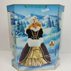 1996 Happy Holidays Special Edition Barbie Doll 15646 Bourgogne White & Gold Nrfb