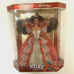 1997 Mattel Barbie Doll Happy Holidays Édition Spéciale Brunette Gold Edition