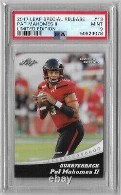 2017 Leaf Special Release #13 Patrick Mahomes II Edition Limitée Rookie Rc Psa 9