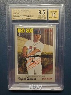 2019 Heritage High Number Rafael Devers Red Ink Sp Auto #57/70 Bgs 9,5