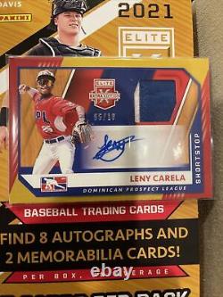 2021 Elite Extra Edition 6/10 Gold Boarder Auto/jersey Leny Carela #dplms-lc