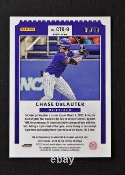 2022 Elite Extra Edition College Billets Optic Gold #9 Chase Delauter 4/10