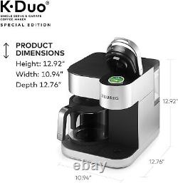 Cafetière à café Keurig K-Duo Special Edition avec carafe et dosettes K-Cup, argentée
