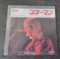 David Bowie Starman Mega Rare Label Blanc Japonais Promo Avec Copie De Stock