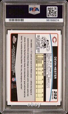 Devin Hester 2006 Topps Chrome Édition Spéciale Réfracteur Rookie #252 PSA 9 MINT